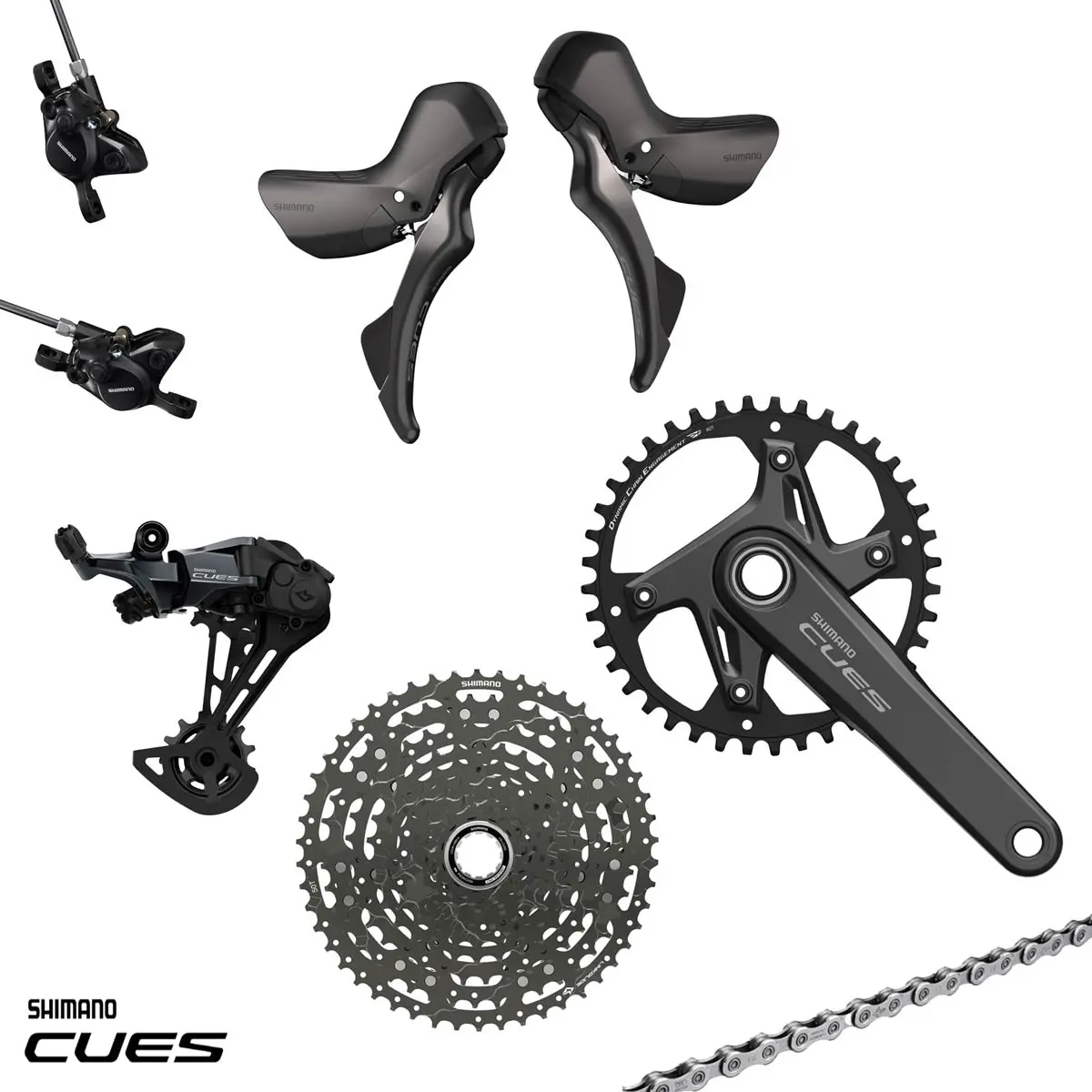 Shimano CUES 1x11 Drivetrain, Gears and Hydraulic Brakes Upgrade Pack