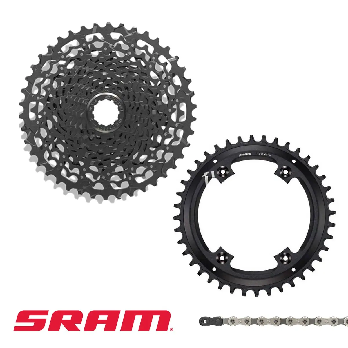 Refresh your Escapade's SRAM 1x11 drivetrain. Includes chainring, cassette and chain., 