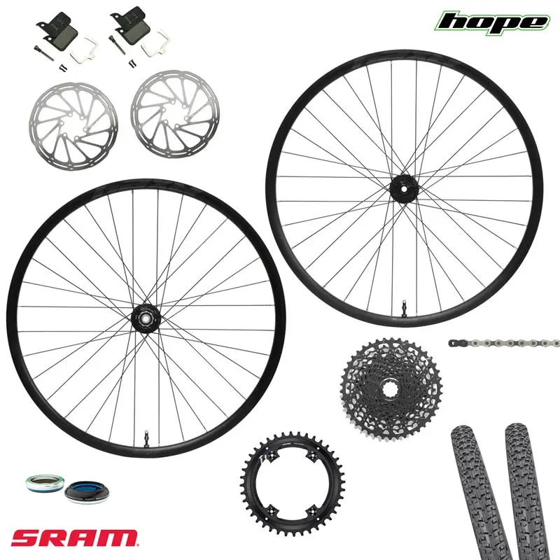SRAM 1x11 kit with Hope RX24 wheels (QR rear)