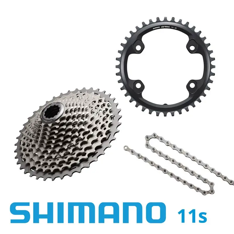 Shimano 1x11 cassette, chainring + chain (QR rear)
